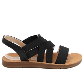 Sandalen mit Kautschukriemen schwarz 9225 Black