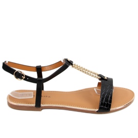 Schwarze Damensandalen F-18 Black