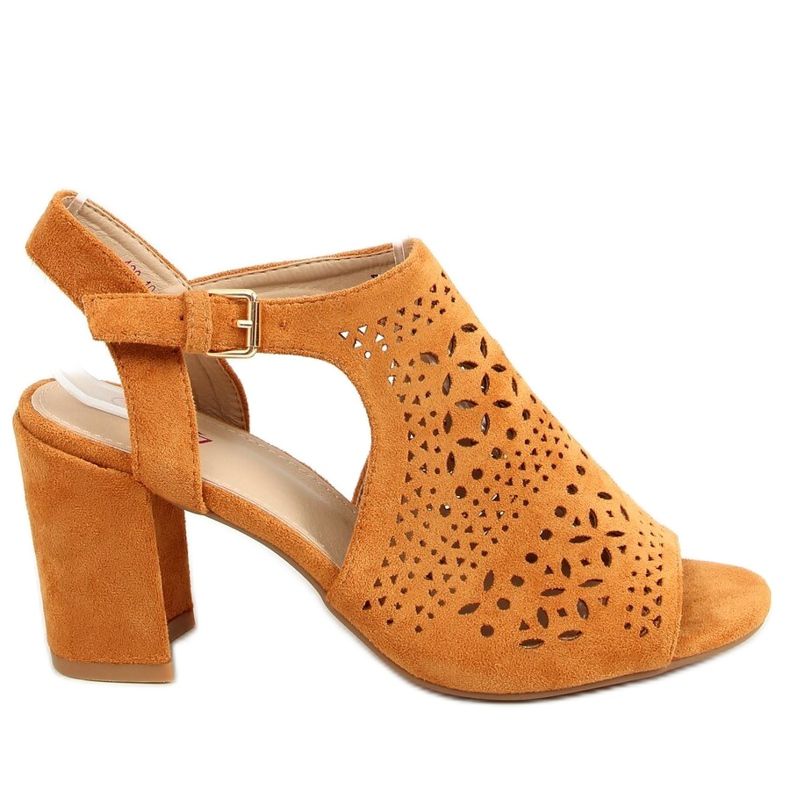 Sandalen durchbrochene High Heels camel 429-10 Camel braun