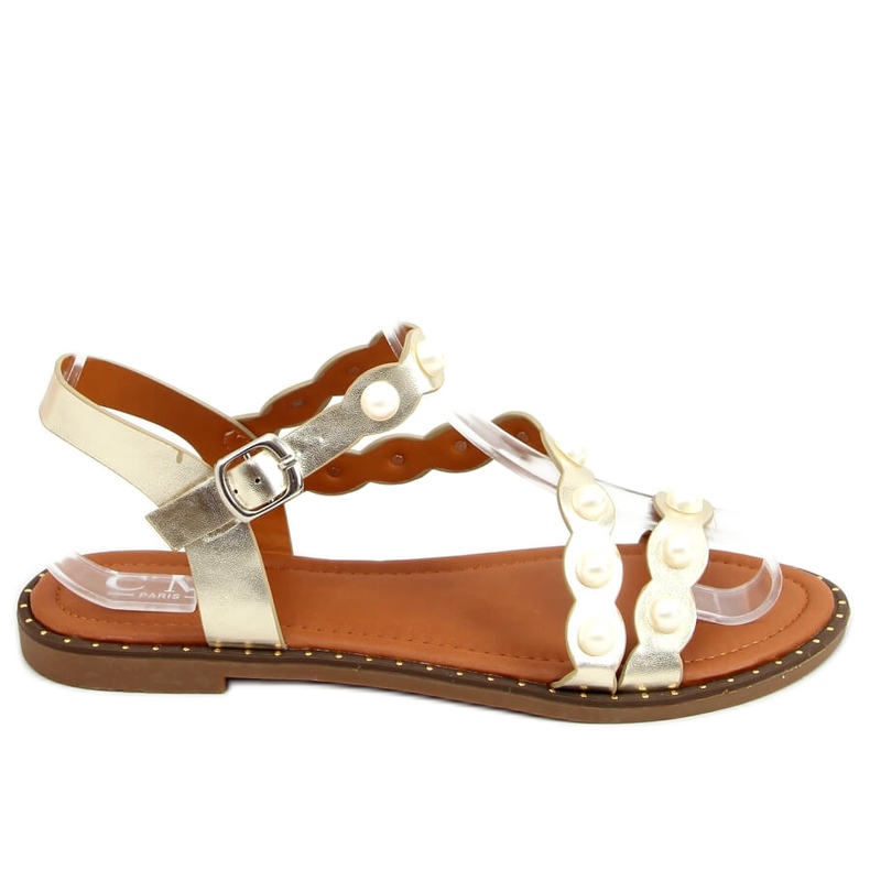 Sandalen mit Perlen 55-55 Gold golden
