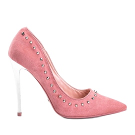 BM Pinke High Heels mit Nieten Atemberaubend rosa