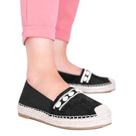 Schwarze Espadrilles mit Sea Side Muscheln
