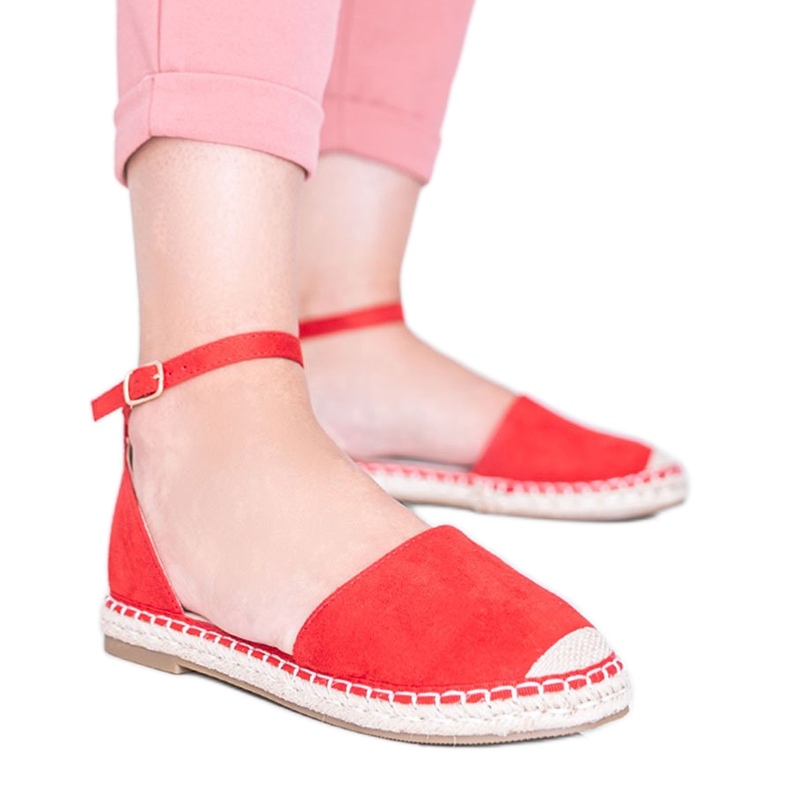 Chloe Star rote Espadrilles-Sandalen