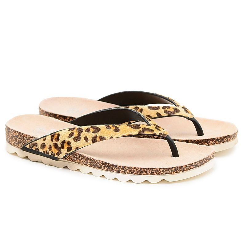 Flip-Flops auf Cork Lu Boo Leopard braun