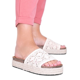 Beige Spitze Glam Shape Slipper