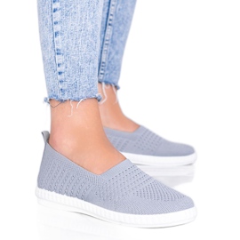 Die grauen Slip On durchbrochenen Funk Sneakers