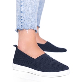 Marineblaue Slip On Sneakers von Funk