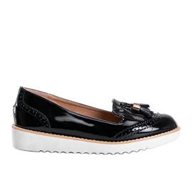 Golden Hour schwarz lackierte Loafer