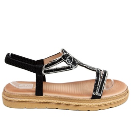 Schwarze Damensandalen JN11-34 Schwarz