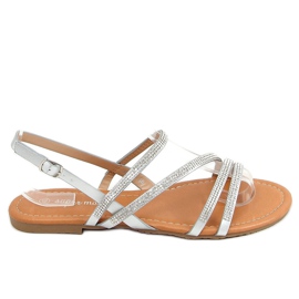 Sandalen mit Zirkonia silber 4046 Silver silber-