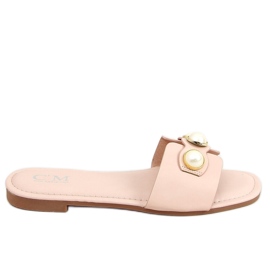 Hausschuhe mit Perlen 55-37 Rosa