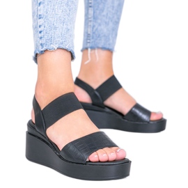 Schwarze Keilsandalen von Wins