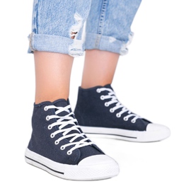 Marineblaue Gampa Knöchel-Sneaker für Damen