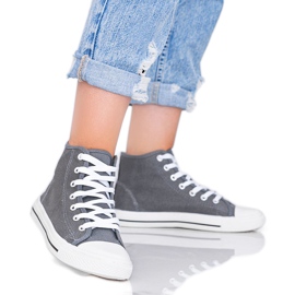 Graue Damen Sneakers Gampa knöchel