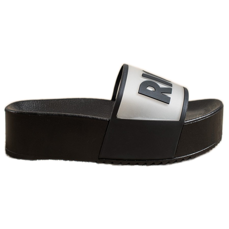 Small Swan Hausschuhe mit reichem Plateau schwarz