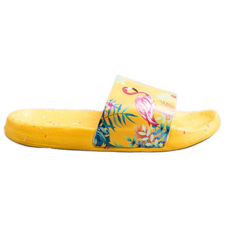 Bona Modische Flip-Flops mit Flamingo gelb