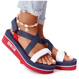 Keilsandalen aus Schaumstoff Big Star HH274A084 Marineblau rot