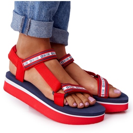 Schaumsandalen auf der Big Star HH274A102 Red Platform rot navy blau