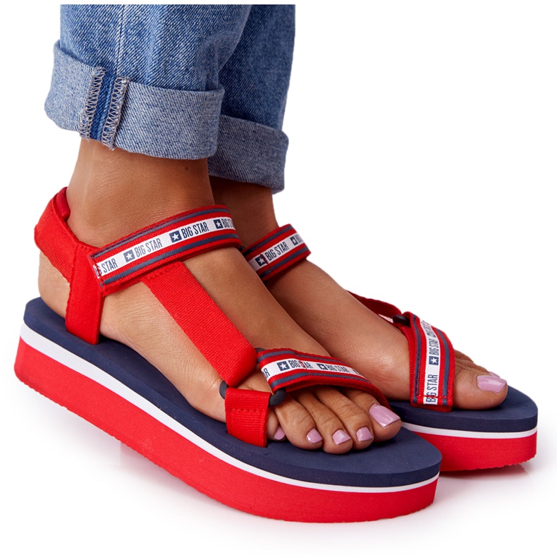 Schaumsandalen auf der Big Star HH274A102 Red Platform rot navy blau