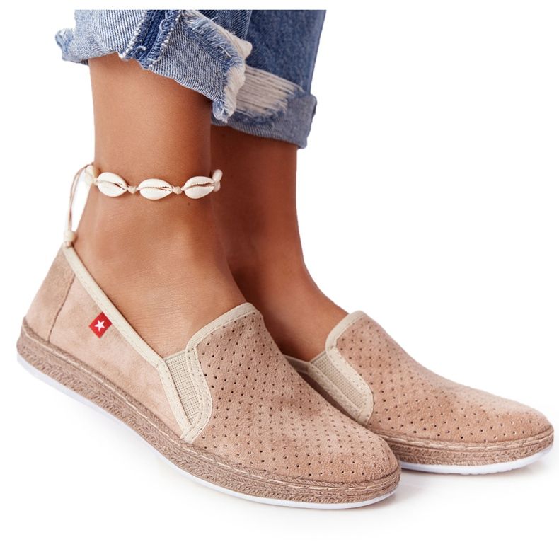 Durchbrochene Espadrilles Big Star FF276035 Beige