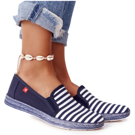 Damen Espadrilles Big Star HH276002 Marineblau-Weiß