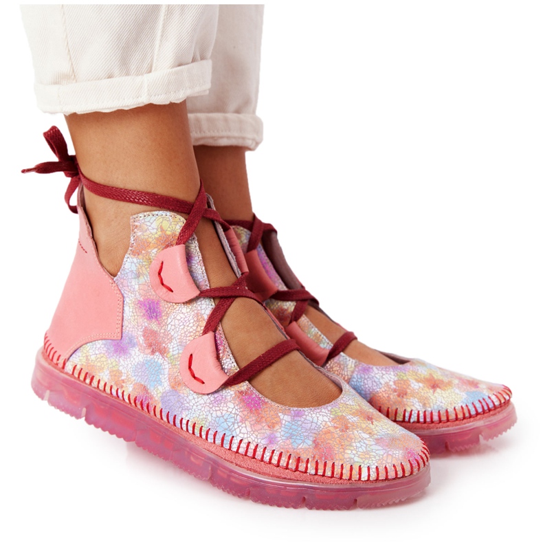 Damen Lederstiefel Maciejka Pink 04457-15 blau orange rosa grün gelb