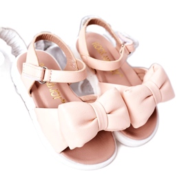FR1 Sandalen für Kinder mit Schleife Rosa Abbie