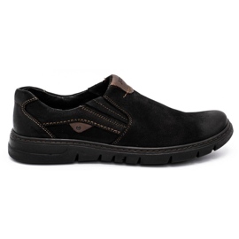 Joker Herren Leder Slipper 507J schwarz nubuk