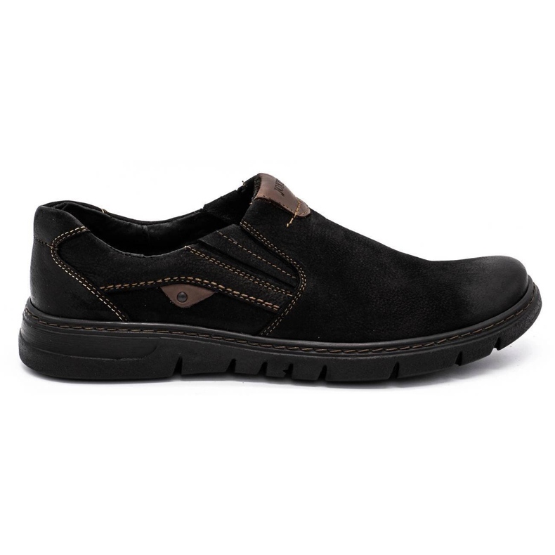 Joker Herren Leder Slipper 507J schwarz nubuk