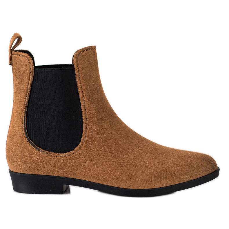 SHELOVET Braune Gummistiefel aus Wildleder