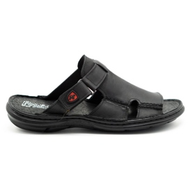Polbut Herren Lederpantoffel 356 schwarz