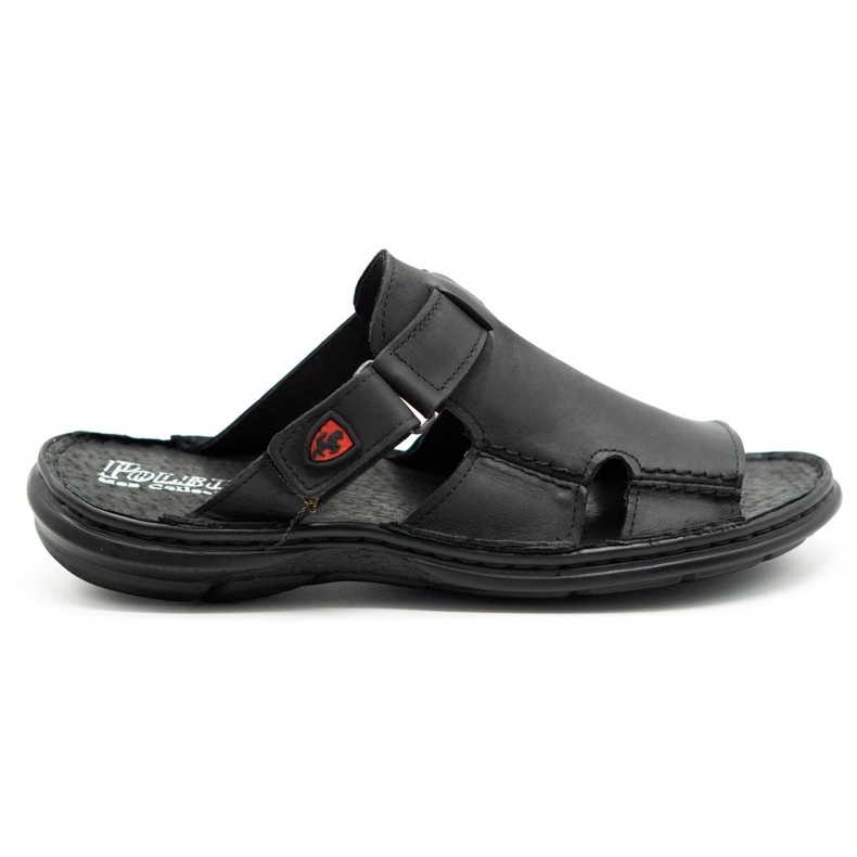 Polbut Herren Lederpantoffel 356 schwarz