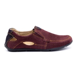 Olivier Herrenschuhe Mokassins 91K Sommer burgund rot
