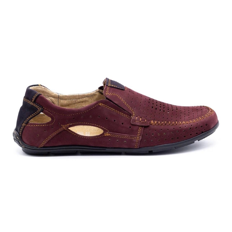 Olivier Herrenschuhe Mokassins 91K Sommer burgund rot