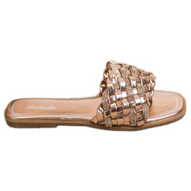 Balada Hausschuhe mit Zirkonia golden