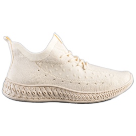 SHELOVET Beige Textil-Sneakers