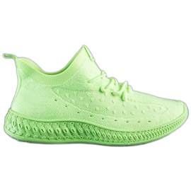 SHELOVET Grüne Textil-Sneakers
