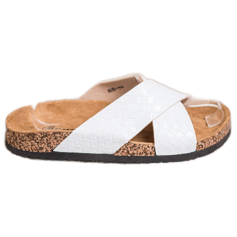 Bona Bequeme Hausschuhe aus Öko-Leder weiß