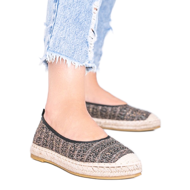 Braune Espadrilles mit goldenem Zoey-Faden