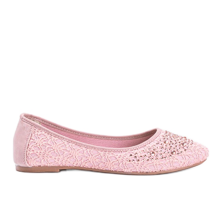 Rosa Spitzenballerinas mit East Side Zirkonia