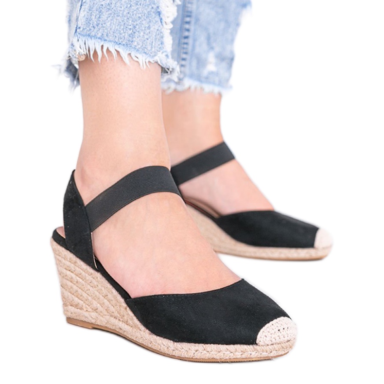 Schwarze Espadrilles am Keil von Louise