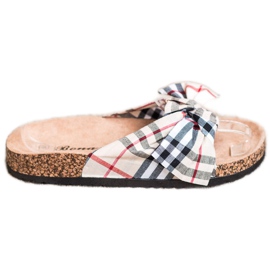 Bona Hausschuhe mit karierter Schleife mehrfarbig