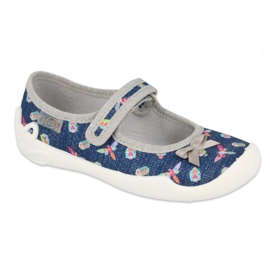 Befado Kinderschuhe 114X445 marineblau grau