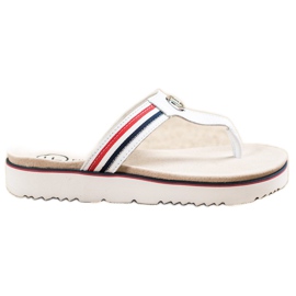 Filippo Flip-Flops aus Leder weiß
