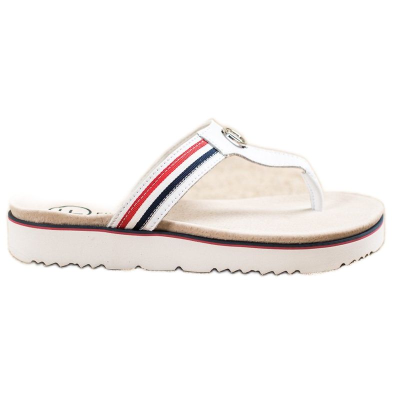 Filippo Flip-Flops aus Leder weiß