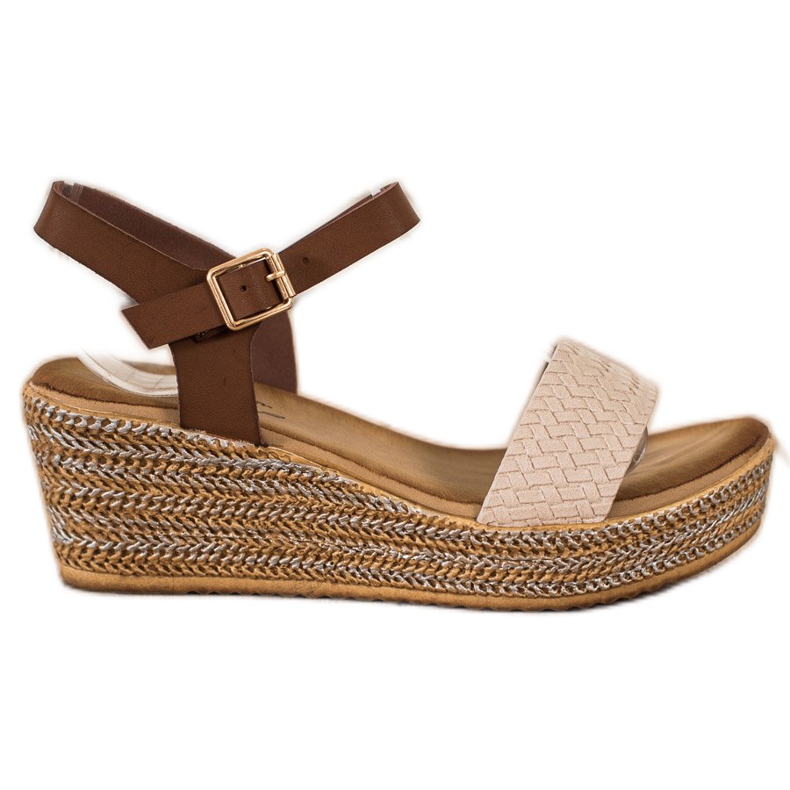 Bona Modische Keilsandalen beige braun