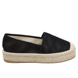Schwarze Damen Espadrilles A666-ESP-1 Schwarz
