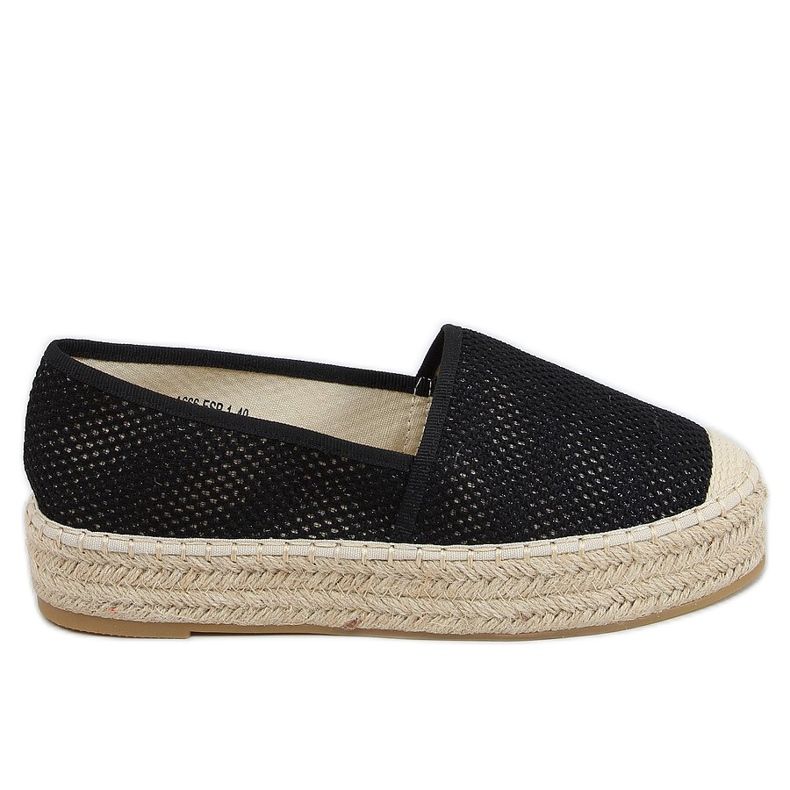 Schwarze Damen Espadrilles A666-ESP-1 Schwarz