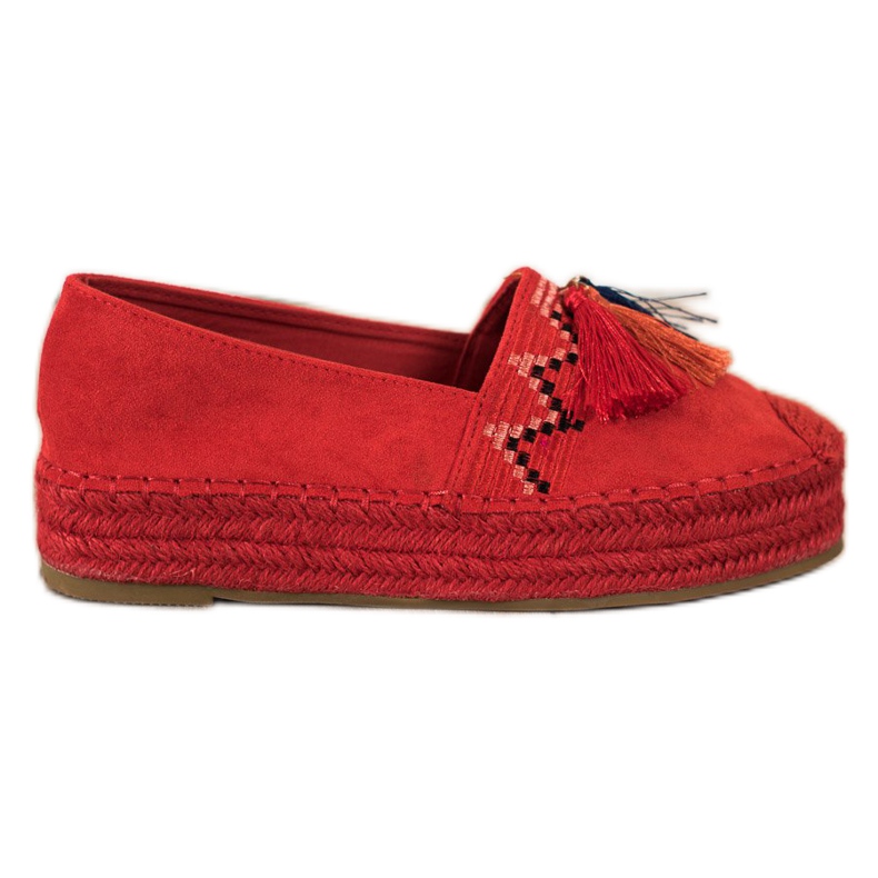 Coura Wildleder-Espadrilles mit Fransen rot