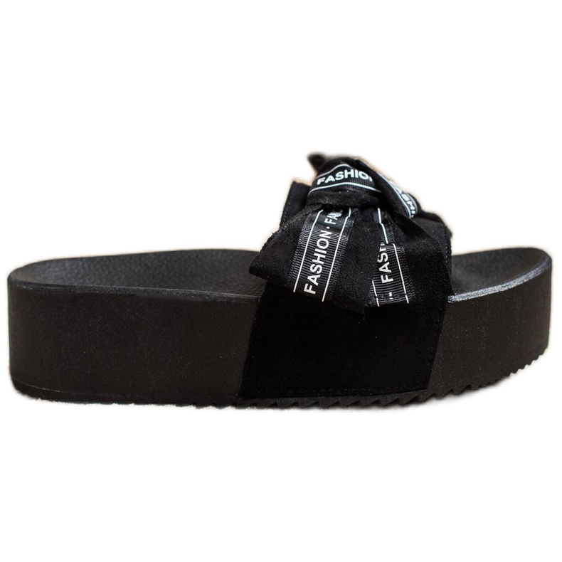 SHELOVET Mode Hausschuhe mit Schleife schwarz